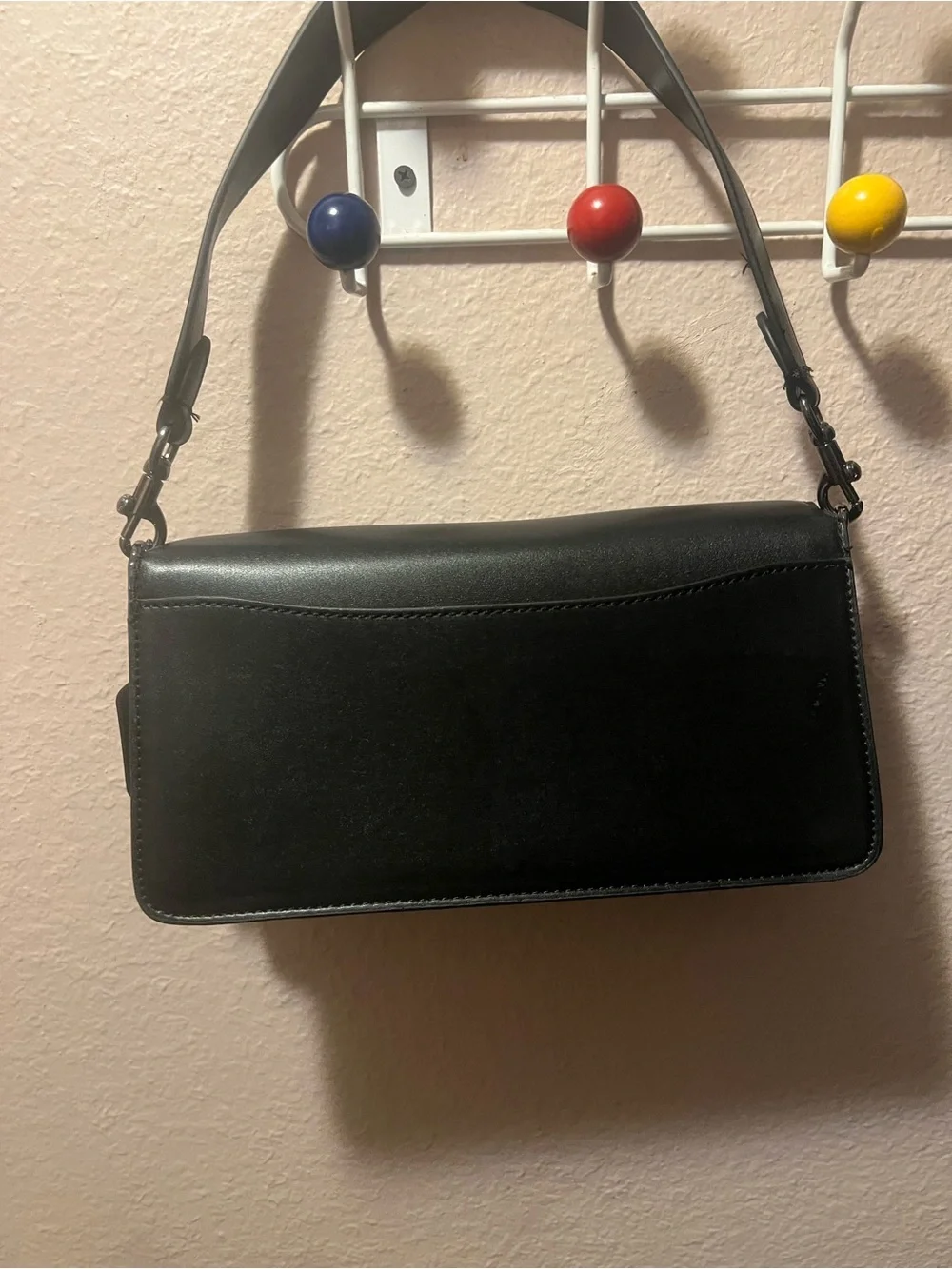 Coach Black Signature Canvas Shoulder Bag with Leather Flap - Picture 2 of 4
